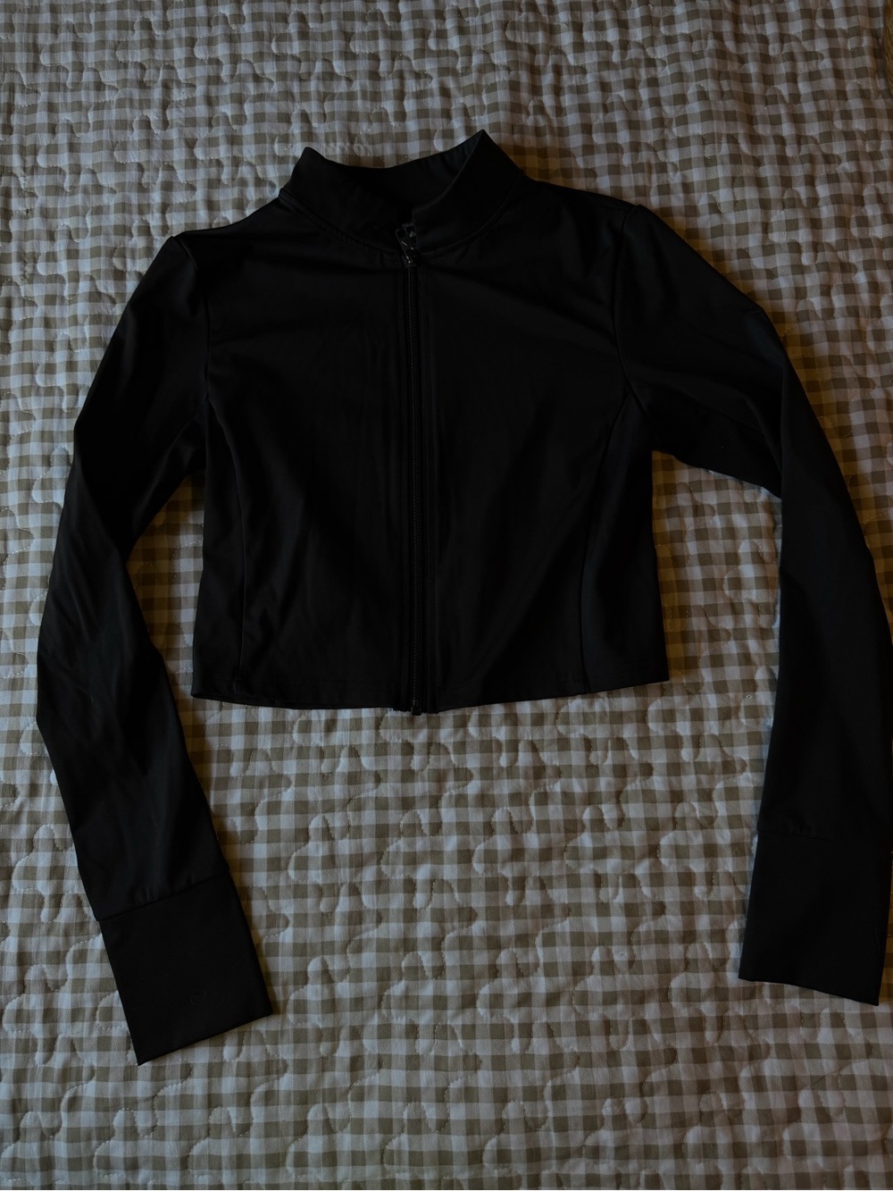 Balance Athletica cropped black zip-up jacket